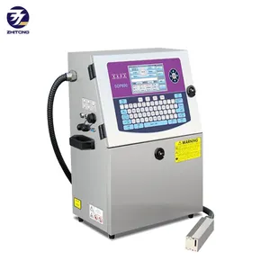 ZT Waterproof Continuous CIJ Inkjet Printer/ Coding Machine/ Transfer Date Batch for Bags Pipe Bottle Box Plastic Printing 1 Set