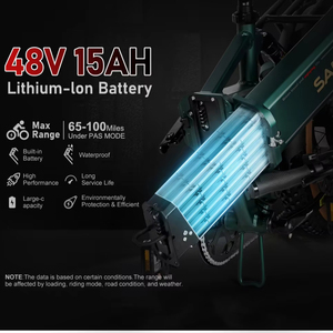 48V15Ah XWLX09-II ไฟฟ้าจักรยานเสือภูเขาพับได้20นิ้วแบบพับได้1000W แหล่งจ่ายไฟจักรยานไฟฟ้าพร้อมดิสก์ไฮดรอลิก XWLX09-II พับได้ - Product Image 4