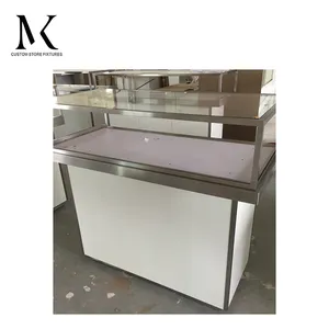 Lishi Custom Jewellery Showroom Counter Stainless Steel Floor Standing Jewelry Cabinet Store Furniture Showcase