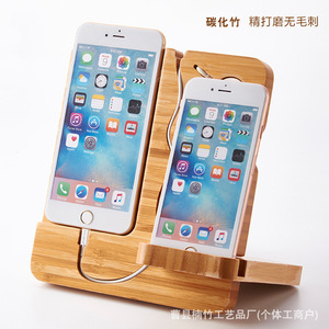 Support de téléphone en bambou pour bureau, chargeur sans fil pour montre connectée et téléphone - Product Image 5