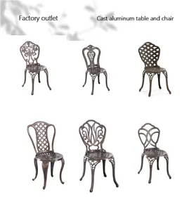 Белый Съемный литой алюминиевый уличный стул, мебель из литого алюминия, садовый стол и стул для патио