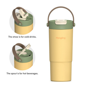 Hiện Đại Chân Không Cách Điện Thép Không Gỉ Xe <span class=keywords><strong>Cup</strong></span> Với Xử Lý Đôi Uống Biểu Tượng Tùy Chỉnh 22Oz Công Suất Lớn Du Lịch Cốc - Product Image 3