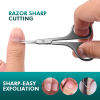 Ciseaux à cuticules professionnels de haute qualité en acier inoxydable pour droitiers, coupe-ongles aiguisé, lame courbée, manche en acier