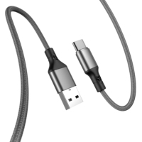 Kabel ASPOR 3A Pengisian Cepat USB A ke USB C, Transfer Data 480Mbps, Kabel Berlapis Nilon dan Aluminium untuk Smartphone (1M/2M/3M)
