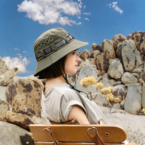 Chapeau de soleil en jean personnalisé avec logo, motif lettres et nœuds, protection UV, pour activités de plein air, sports d'été, randonnée, camping, pêche, vente en gros - Product Image 3