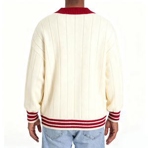Pull en tricot personnalisé pour homme, col polo, manches longues, pull en tricot jacquard à col polo avec lettres pour homme - Product Image 4