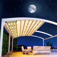 Auvent de balcon de toit moderne rétractable automatique avec fonction coupe-vent pour usage extérieur dans la cour, structure en alliage d'aluminium