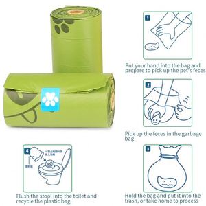 Sacs à déjections pour animaux de compagnie biodégradables en gros, emballés en boîte, avec distributeur - Product Image 5
