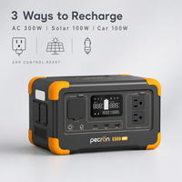 Station d'alimentation portable d'extérieur 600W 288Wh avec batterie LiFePO4, chargeur sans fil, charge rapide en 1,3 heure