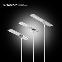 Lampadaire Solaire SRESKY 60W 80W 100W 120W 150W Tout-en-un, Éclairage Public Solaire LED, Lampe Solaire Routière