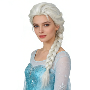 Perruque <span class=keywords><strong>de</strong></span> déguisement MCW-0100 Reine des Neiges pour femmes et filles, idéale pour les fêtes, les films, le cosplay et Halloween - Product Image 4