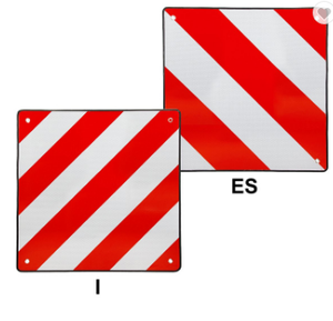 Segnale di avvertimento riflettente in alluminio spagna 2-in-1 rosso/bianco 500X500mm PVC germania - Product Image 3