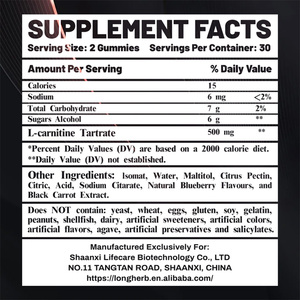 Nahrungs ergänzungs mittel <span class=keywords><strong>L</strong></span> Carnitin Gummies unterstützen Energie <span class=keywords><strong>Vitamin</strong></span> <span class=keywords><strong>L</strong></span>-Carnitin Gummies Candy - Product Image 5