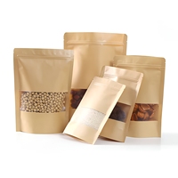Sachet Doypack Personnalisé en Papier Kraft Imperméable avec Fenêtre, Imprimé par Gravure, Écologique, Qualité Alimentaire, Fermeture Ziploc pour Bonbons