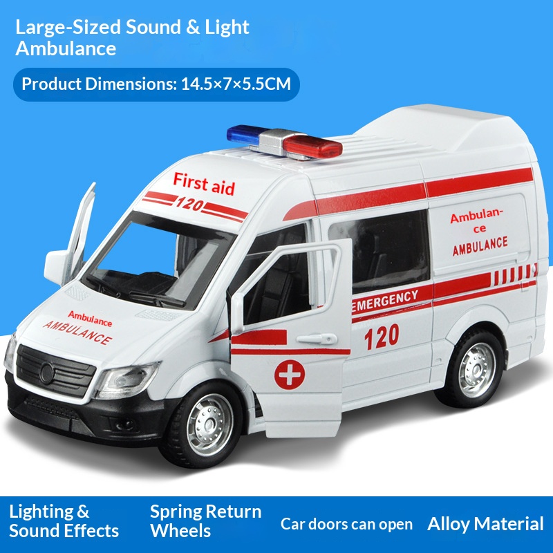 Grande ambulance en alliage [ouverture de porte sonore et lumineuse]