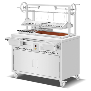 Parrilla Profesional de Acero Inoxidable Santa María, Brasero <span class=keywords><strong>Argentino</strong></span> para Exteriores, Parrilla de Carbón Pulido - Product Image 4