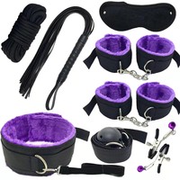 Colliers de soumission, produits sexuels érotiques BDSM, jeux de lit, menottes, pinces à tétons, fouet, corde, menottes de bondage