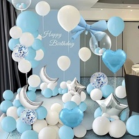 Set Dekorasi Pesta Balon Ulang Tahun, Latar Belakang Dinding, Perlengkapan Penataan, Suasana Mewah