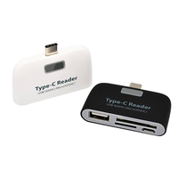 Lecteur de carte SD TF externe pour téléphones mobiles et tablettes avec interface Type-C, 2 emplacements, adaptateur OTG, clé USB, compatible Android