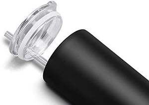 Livraison rapide, gobelet à café droit et fin de 20 oz, en acier inoxydable, avec couvercle en plastique, 25 pièces/boîte - Product Image 3
