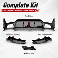 For BMW 3 Series G20 2023-2025 Car Accessories MP Style Rear Diffuser Rear Bumper Lip With Corner Extension LED Light Kit