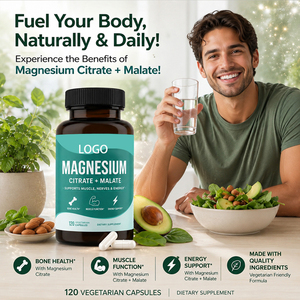 Complesso di magnesio pesante 300 mg glicina acido malico e magnesio citrato capsule per il rilassamento muscolare sedazione del sonno ed energia - Product Image 6