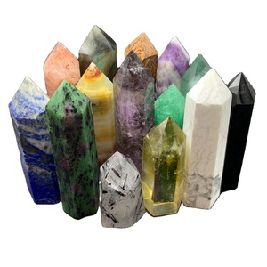Diferentes piedras preciosas, cristal de turmalina natural 100%, punto de piedras preciosas, reiki, curación, varita de cristal, decoración del hogar - Product Image 1