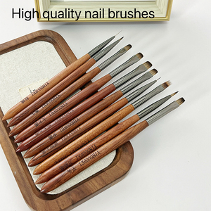 Wooden Handle <b>Builder</b> Gel Nail Brush Set Fine Liner Drawing Pen for Professional Nail Salon - Product Image 4