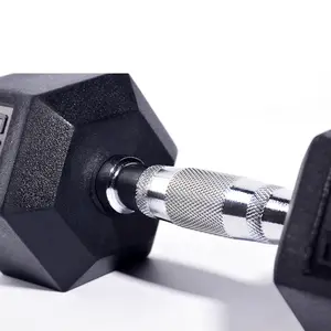 Nilai Yang Baik Deluxe Kualitas Tinggi 2.5 untuk 50 Kg Steel Hex Karet Grosir Dumbbell