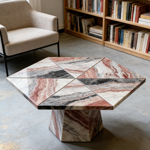 <span class=keywords><strong>Table</strong></span> d'appoint en marbre rouge nordique, socle central, meubles de salon, <span class=keywords><strong>table</strong></span> basse en marbre rouge Orobico Rosso - Product Image 6