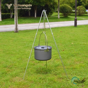 Outdoor Portable Aluminum <b>Camping</b> Pot With Lid 4-5L Brushed Finish Minimalist Design for <b>Gas</b> and Induction Cooker - Product Image 4