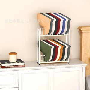 Wooden <b>Hat</b> Rack Double Layer Baseball Cap Display <b>Stand</b> Durable Storage Organizer For Shop Countertop Use - Product Image 3