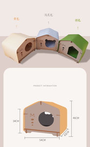 Casa de <span class=keywords><strong>madera</strong></span> para mascotas para interiores y exteriores, <span class=keywords><strong>jaula</strong></span> de <span class=keywords><strong>madera</strong></span> para perros y gatos, extraíble, grande, de lujo, a la moda, para todas las estaciones - Product Image 3