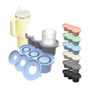 Moule en silicone avec couvercle pour boules et cubes - Fabricant de crème glacée manuel de qualité alimentaire écologique, capacité de 20 à 40 oz - Product Image 1