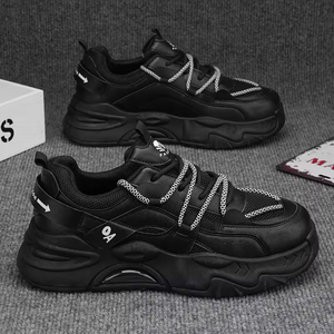 Nouvelles Chaussures de Skateboard Plates en Cuir Tendance pour Hommes 2025 – Chaussures Chunky Élégantes pour Hommes, Style Décontracté à Lacets pour Jeunes, Idéales pour la Marche - Product Image 3