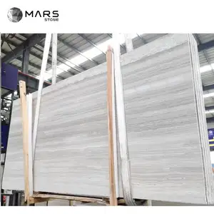 Vena blanca de madera de China de alta calidad para piso Mármol Losas grandes Serpeggiante blanco con vena