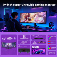 Moniteur de jeu incurvé 49 pouces 4K d'usine, 1 ms, 120 Hz, 180 Hz, 240 Hz, moniteur d'ordinateur avec taux de rafraîchissement élevé pour les joueurs, moniteurs PC