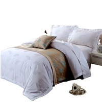 Ensemble de literie d'hôtel personnalisé 4 pièces, housse de couette, drap, taie d'oreiller, pour maison d'hôtes, hôtel, location de vacances