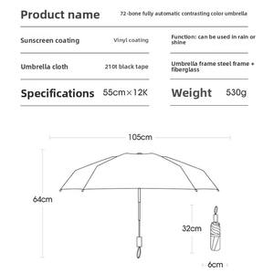 <span class=keywords><strong>Parapluie</strong></span> pare-soleil robuste entièrement automatique pour cadeaux d'affaires, pour femmes et hommes, double usage, soleil et pluie, pliable, grand modèle classique - Product Image 2