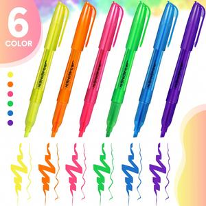 Marcadores Fluorescentes de Punta Biselada de Secado Rápido en 6 Colores Brillantes para Resaltar y Subrayar, Venta al Por Mayor de Artículos de Papelería - Product Image 3