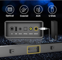 Système de cinéma maison 2.1 de haute qualité avec barre de son Super Bass, caisson de basses sans fil, DSP, télécommande USB et 4 enceintes