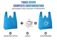 Sac fourre-tout réutilisable écologique en non-tissé pour supermarché, type T-shirt, vente en gros à bas prix