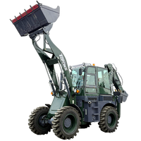 Baru Articulated 2.8ton Backhoe Loader roda Diesel retropendadora Excavator Loader