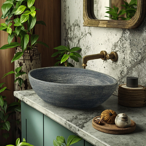 <span class=keywords><strong>Lavabo</strong></span> da <span class=keywords><strong>Bagno</strong></span> in Ceramica Fatto a Mano, <span class=keywords><strong>Design</strong></span> Moderno ed Elegante di Forma Ovale - Product Image 4