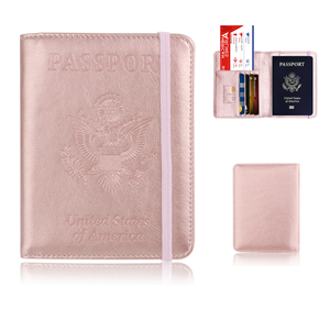 Portefeuille de voyage en cuir PU avec logo personnalisé Cowherd, bande élastique tendance, porte-<span class=keywords><strong>passeport</strong></span>, protection RFID - Product Image 2