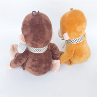 Hot 2025 peluche singe porte-clés avec noeud papillon-Logo personnalisé en gros, cadeau pour enfants, breloque sac à dos
