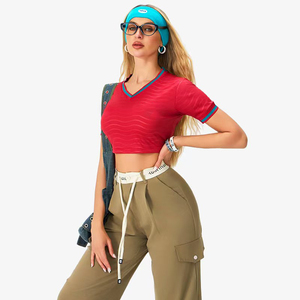 Tank Top Sepak Bola Wanita Seksi Tanpa Lengan Model Crop, Grosir Jersey untuk 6 Tim Sepak Bola Nasional - Product Image 2