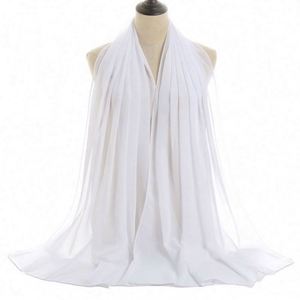 Hiyab de Chifón con Perlas para Mujer Musulmana en Lona - Poliéster de Alta Calidad en Color Puro - Product Image 5