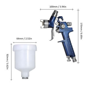 Pistolet de peinture pneumatique H2000 Mini HVLP à haute atomisation avec buse en alliage de 0,5 mm/0,8 mm/1 mm pour la réparation de petites surfaces (OEM) - Product Image 2