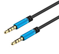 Câble audio numérique tressé en nylon audio AUX de 3.5mm pour écouteurs de haut-parleur d'ordinateur câble audio de transporteur de voiture